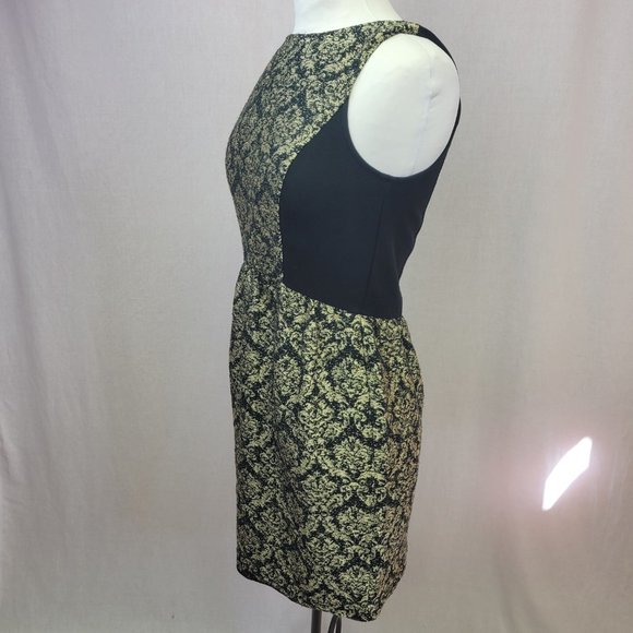 Ann Taylor LOFT gold and black sheath dress NWT size 2 - Picture 3 of 9
